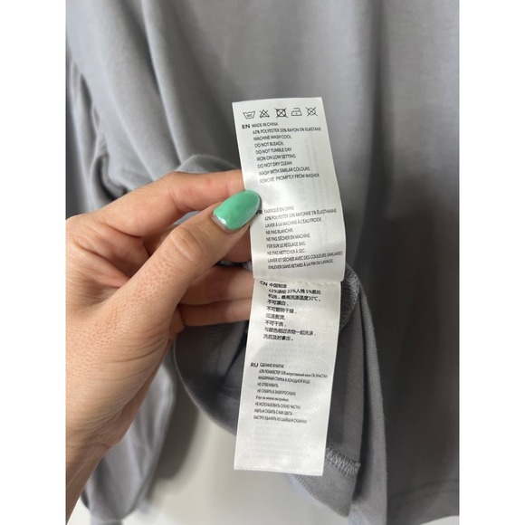 NEW Varley Brannon Ribbed Crewneck Long Sleeve Pullover Gray Sweatshirt Top - Picture 9 of 10